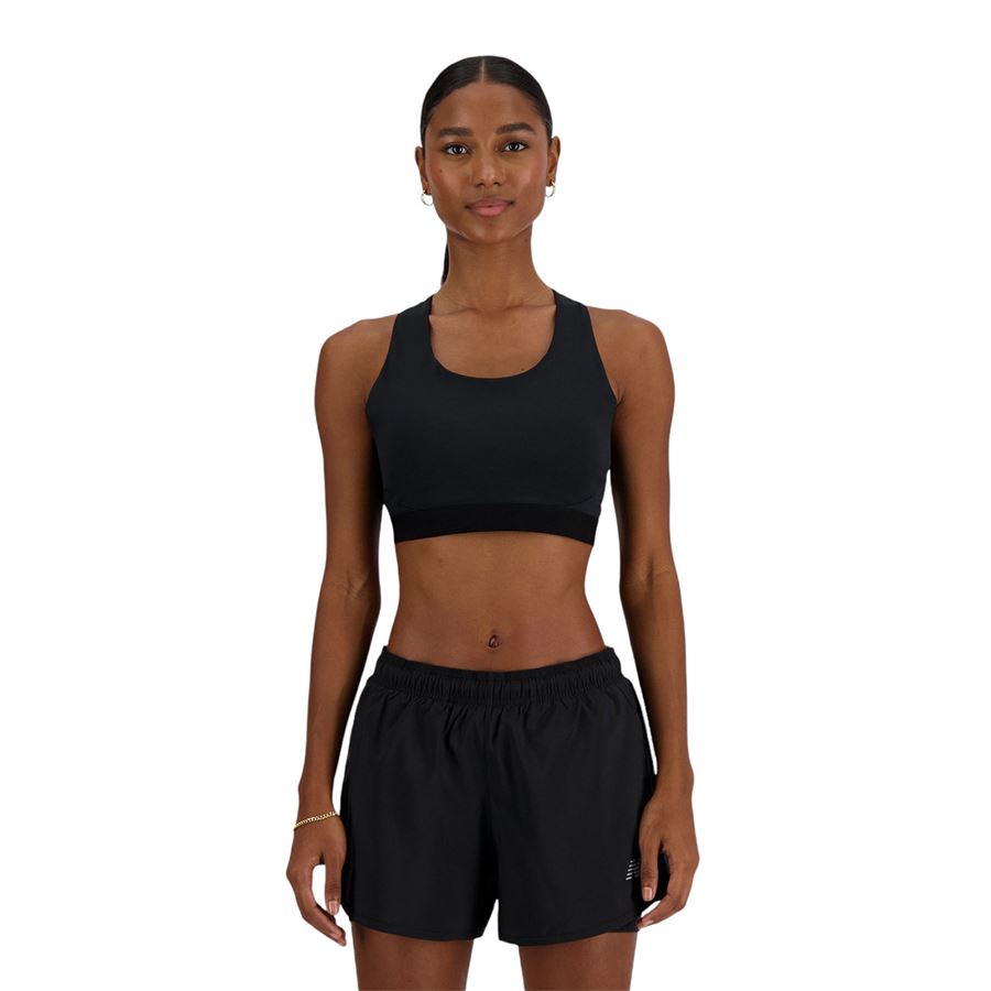 Nb Athletics Medium Support Sleek Sports Bra New Balance | WB41046BK
